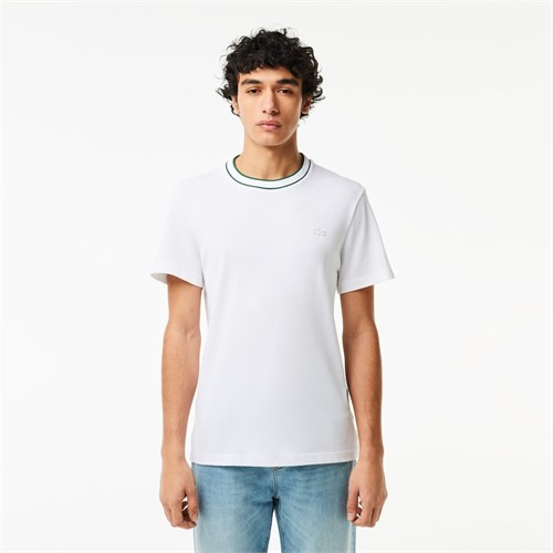 LACOSTE Th8174 001 T-Shirt Bianco Uomo in Abbigliamento