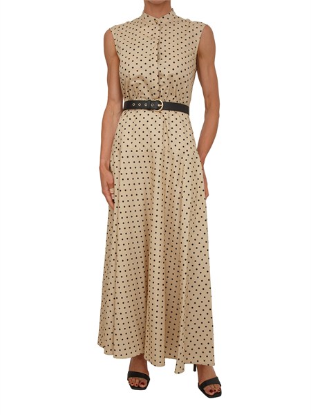 abito mstwest max mara studio in cotone beige a pois mstwest