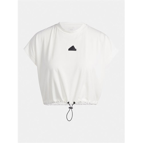 ADIDAS ADIDAS Is3022 Wht T-Shirt Crop Bianco Donna in T-shirt