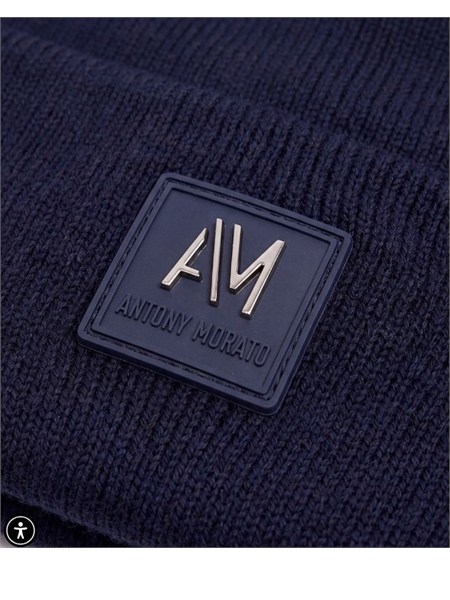 berretto antony morato in maglia blu mmha00409ya100064