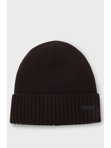 berretto boss uomo in lana vergine marrone fati50495306