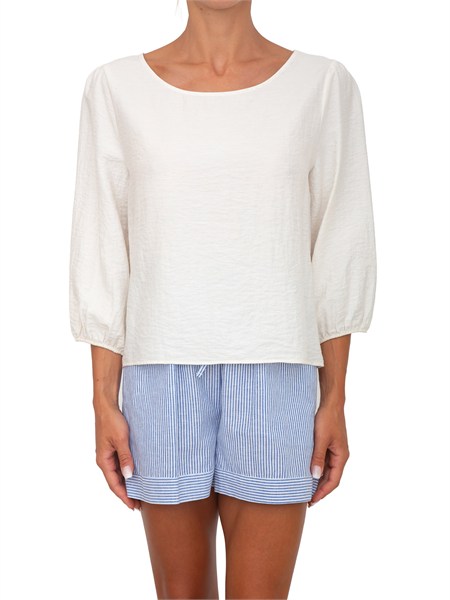 blusa cleandro kocca misto lino bianca cleandrobl8542