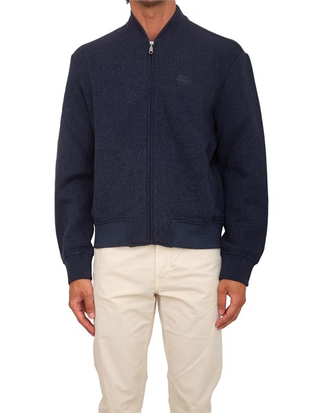 bomber etro uomo in tessuto blu motivo paisley ton sur ton mrba001699jjd14
