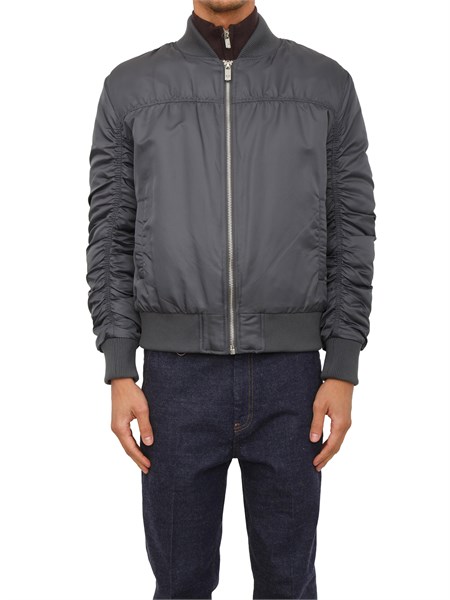 bomber richmond x uomo in tessuto grigio con maniche arricciate uma25363gb