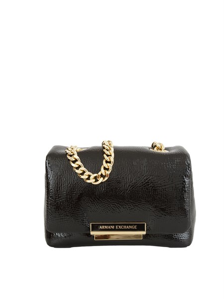 borsa a tracolla armani exchange con dettagli metal in ecopelle nera xw000357af17239