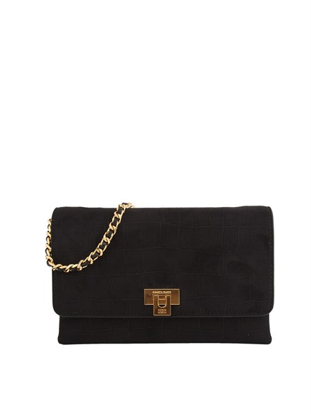 borsa a tracolla elisabetta franchi in suede nero bs64a61e2
