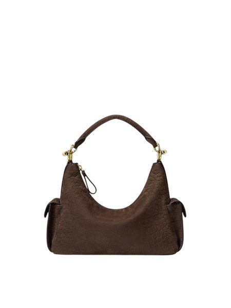 borsa blaike lauren ralph lauren in nubuck coccodrillo marrone blaikesm431p18453003