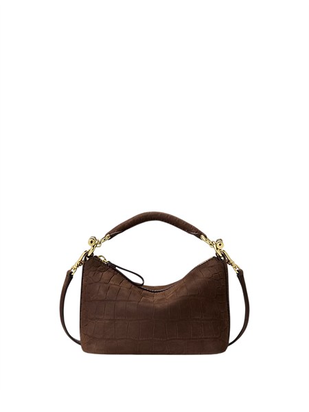 borsa blaike mini lauren ralph lauren in nabuk effetto coccodrillo marrone blkeminish431p18451003