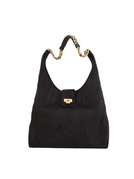 borsa elisabetta franchi in suede nera bs01a61e2