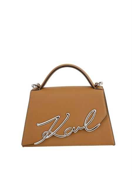 borsa karl lagerfeld in pelle cuoio con logo signature a1w30036