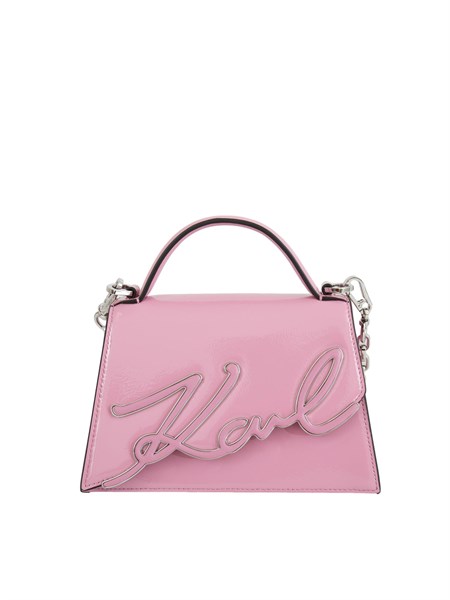 borsa karl lagerfeld in pelle lucida rosa a4w30033