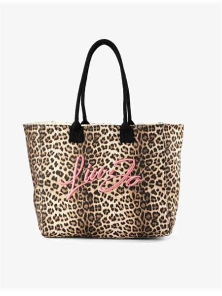 borsa liu jo donna in cotone stampa animalier aa6200t549a