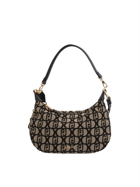 borsa liu jo donna in tessuto beige con logo jacquard af5133t3152