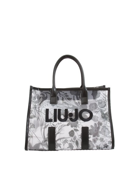 borsa shopping liu jo nera semitrasparente va6193j3909