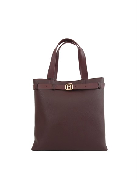 borsa verticale marella in ecopelle viola con cintura logo salerno