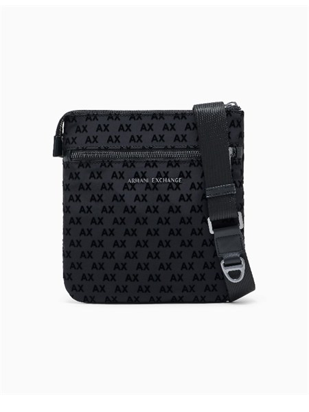 borsello armani exchange in tessuto nero logo all over xm003596af27209