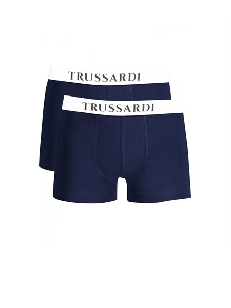 boxer 2pack trussardi in cotone blu e logo tru2utr01