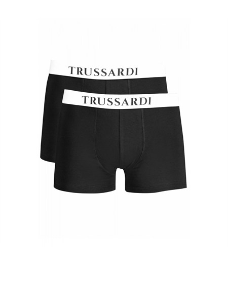 boxer 2pack trussardi in cotone nero e logo tru2utr01