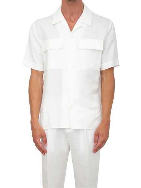 camicia bianca antony morato in lino e viscosa mmss00202fa900135