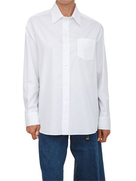 camicia bianca etro donna in cotone con inserto seta stampato wria0034akg74