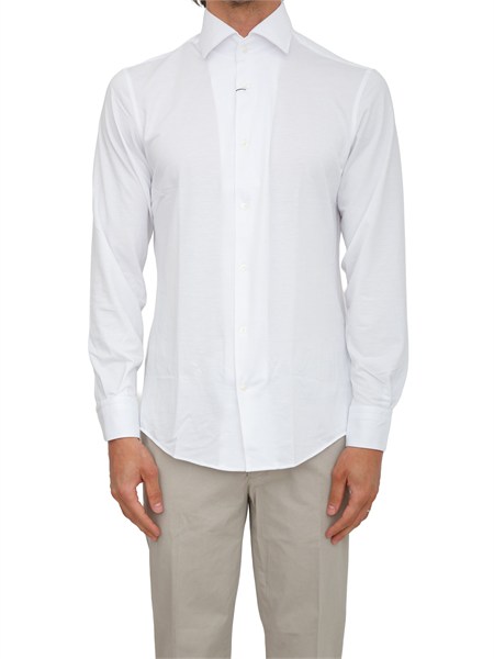 camicia bianca liu jo uomo in cotone collo francese qa6050t161a