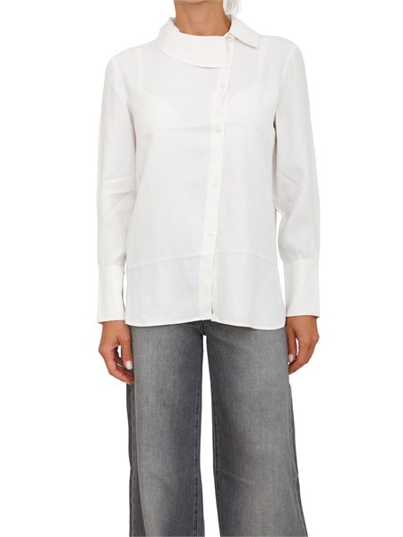 camicia donna armani exchange in crepe di viscosa avorio xw001252af16117