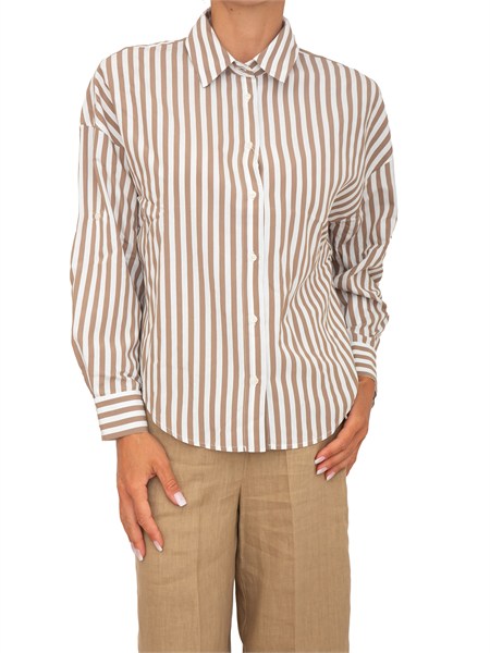 camicia emmuggioso di emme marella a righe beige emmuggioso