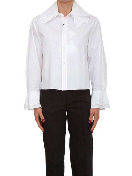 camicia eresia marella con volant in cotone bianco mlleresia