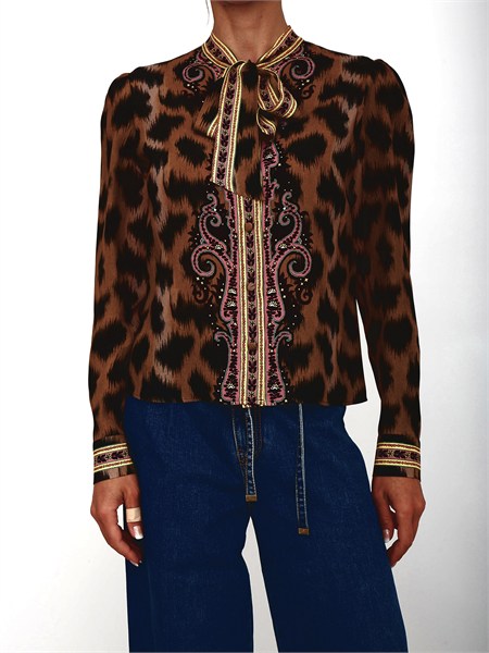 camicia etro donna in viscosa animalier wria009399sp4i9