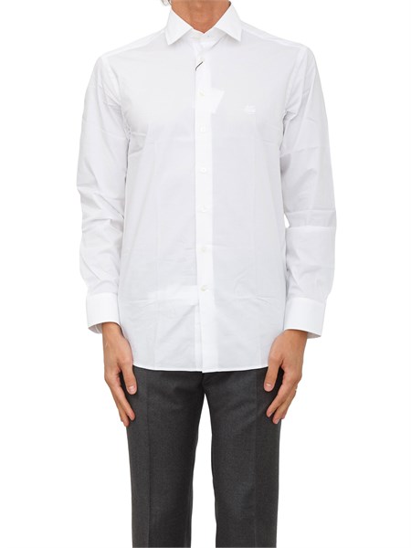 camicia etro uomo in cotone bianco con logo mrib0002av607