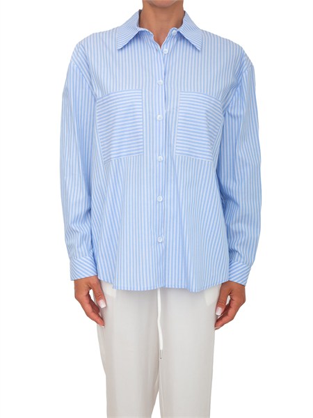 camicia geronide kocca in cotone a righe azzurre geronidecm8522