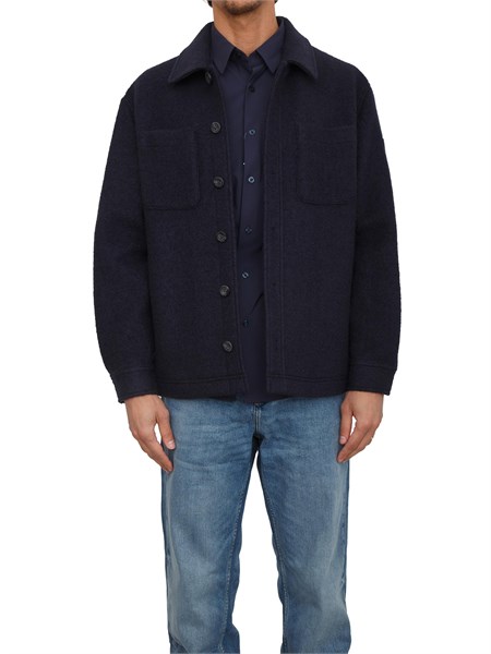 camicia giacca guess jeans in misto lana blu m5bh86kb010