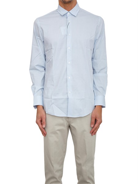 camicia liu jo uomo in cotone a righe celesti qf5097t4354