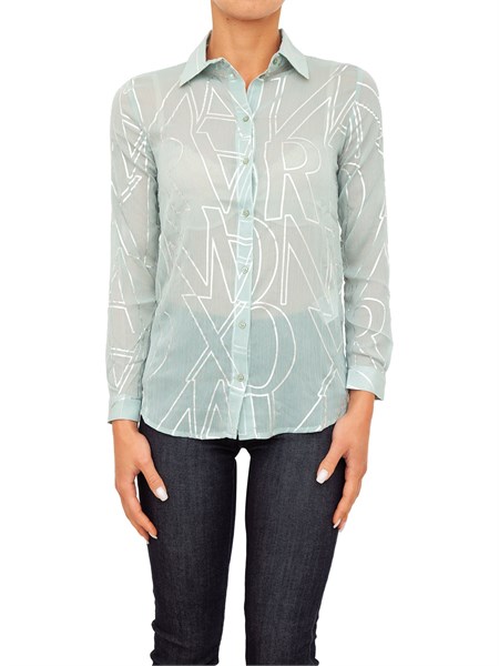 camicia manica lunga donna armani exchange verde acqua 6lyc33yn3fz