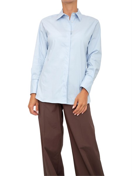camicia manica lunga donna marella celeste rostro