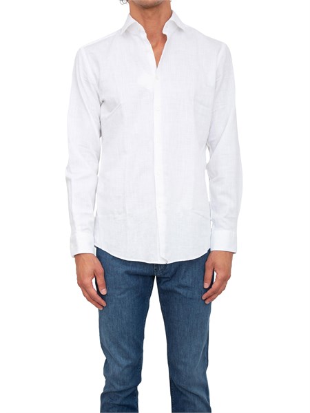 camicia slim fit hugo uomo in twill di cotone bianco facile da stirare kason50539775