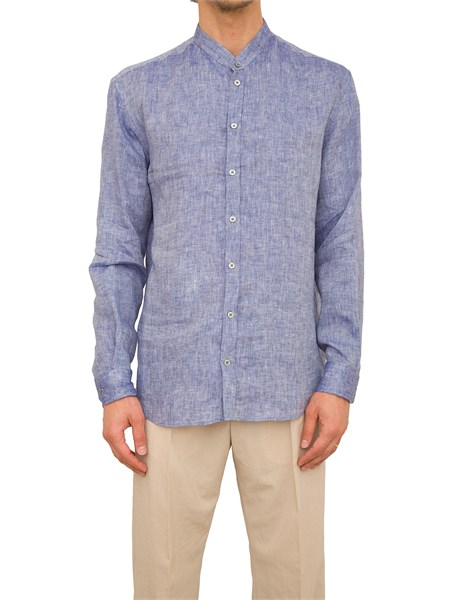 camicia manica lunga uomo emporio armani blu 01smgl010f9