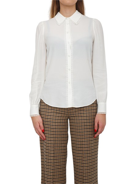 camicia twinset in crepe de chine bianca 252tt2142