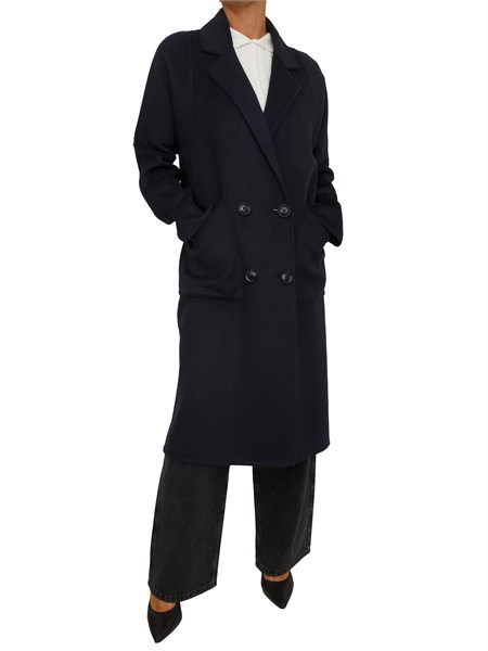 cappotto donna fracomina in lana blu fs25wc1003w74001
