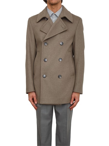 cappotto doppiopetto boss uomo in cashmere e lana verde h hyde pcoat 25450551081
