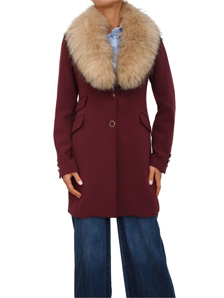 cappotto jolukafur di kocca in misto viscosa bordeaux jolukafurpca7671abun2507