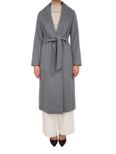 cappotto loriana max mara in drap di pura lana vergine grigio melange loriana