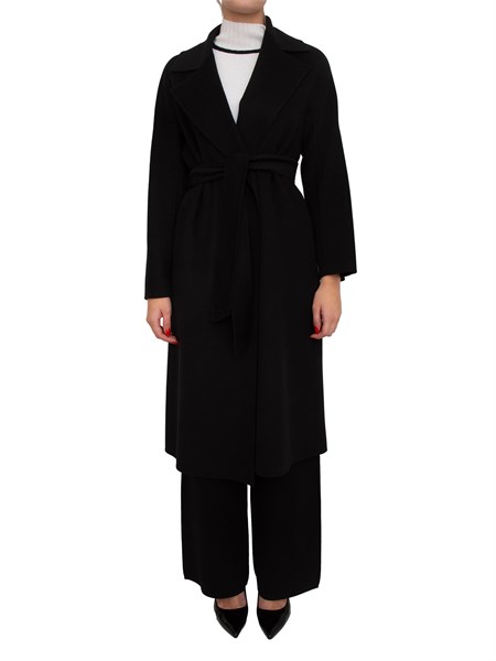 cappotto midi cles max mara in doppio drap di lana nero cles
