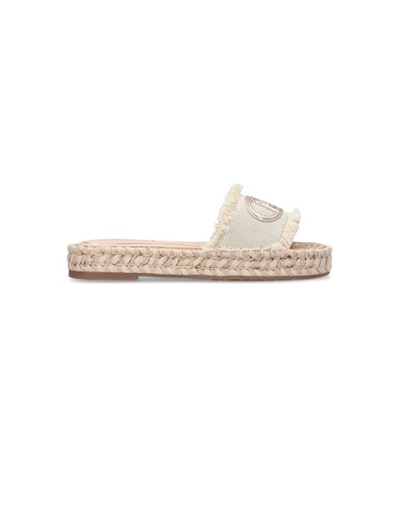 ciabatte liu jo donna in denim jacquard logo con logo a contrasto sa6099tx536