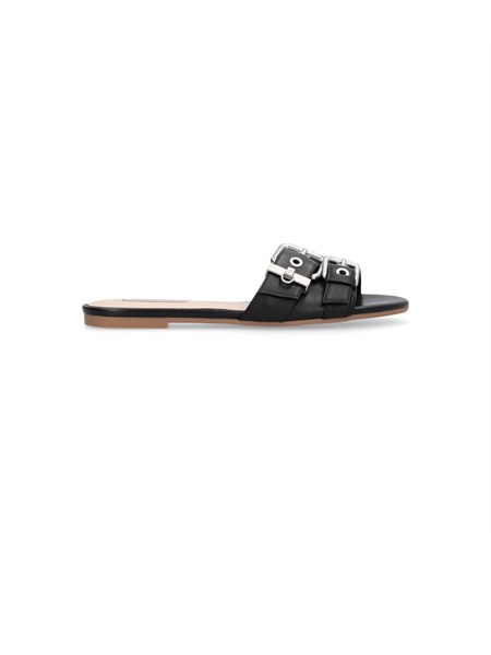 ciabatte liu jo donna in pelle nera con cinturini sa6157p0102