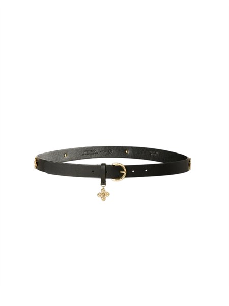 cintura pinko in pelle nera con fibbia oro 107754a1ac