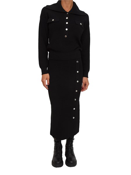 completo liu jo cardigangonna in misto viscosa nera a coste mf5462ms99e