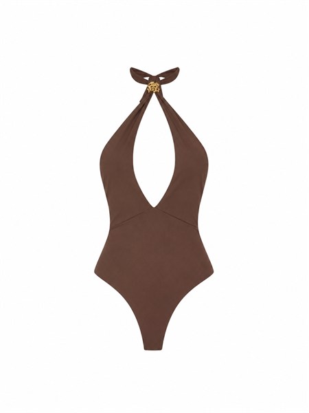 costume intero e body top marrone elisabetta franchi cs09m61e2
