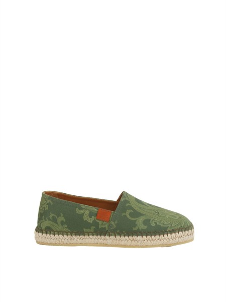 espadrillas etro uomo in tela di cotone verde paisley ms4g0002akg82