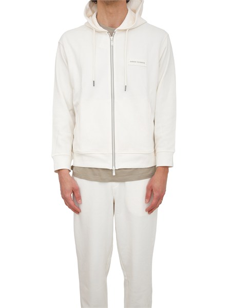 felpa uomo armani exchange in cotone bianco panna xm002352af21869